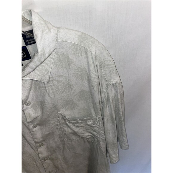 Nat Nast Luxury Mens Hawaiian Shirt Sz XL White Floral Palm Silk Blend Comfort - Picture 4 of 12
